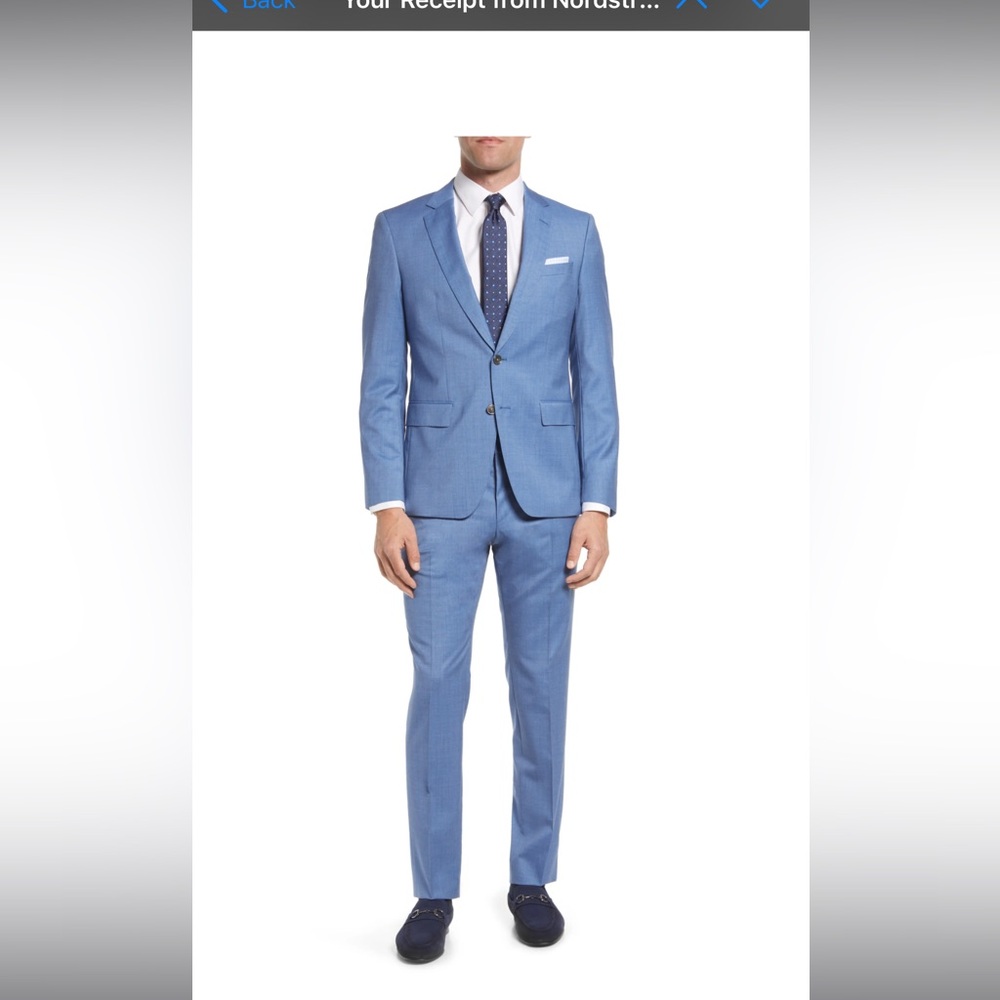 Hugo Boss Men’s Medium Blue 2 piece suit. Size 40 Regular